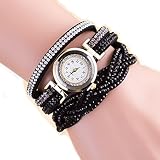 SSITG Wickeluhr Uhr Damenuhr Armbanduhr Mädchen Wickelarmband goldf. Strass