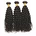 Sunny Brazilian Kinky Curly Virgin Human Hair Weave 3 Bundles 12" with 1 Piece Lace Closure 10"4*4" Natural Black Full Head Human Hair Extensions