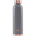 The Better Home Copper Water Bottle 1 Litre | Water Bottle For Office | Water Bottle For Kids | 100% Pure Copper Wide Mouth With Ergonomic Design | Water Bottle For Home - Grey (Teal)