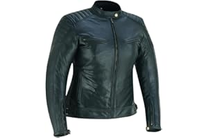 LOVO - Chaqueta de Cuero para Moto con Forro Vintage Mujer - Chaqueta Moto Mujer de Cuero Auténtico - Cazadora Moto Mujer con Protecciones CE - Elegancia y Confort en la Conducción - Alta Protección