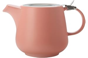 Maxwell & Williams AY0325 - Teiera corallo, 600 ml, serie Tint – Porcellana, in acciaio inox classico, con colino