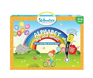 Skillmatics Educational Game : Alphabet Big and Small | Reusable Activity Mats with 2 Marker Pens | Gifts & Creative Learning for Ages 3-6, Multicolor