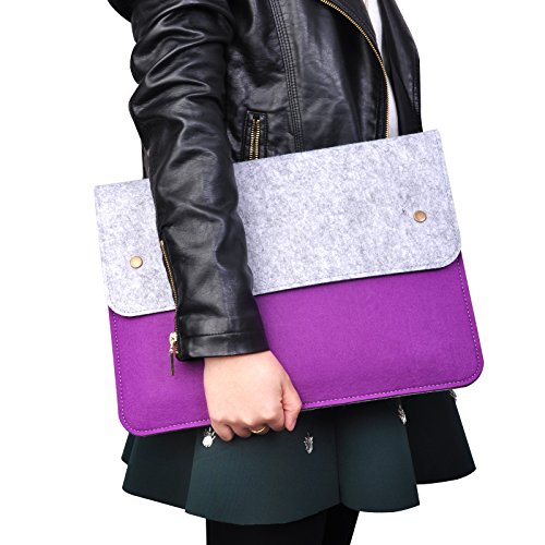 YESSBON 13,3 Zoll Macbook Air/Pro Retina Schönem Filz Sleeve Filztasche Hülle Ultrabook Laptop Tasche Notebook-Taschen Speziell für 13,3 Apple Macbook Pro Retina und Macbook Air Zoll entworfen – Grau& Blaurot - 7