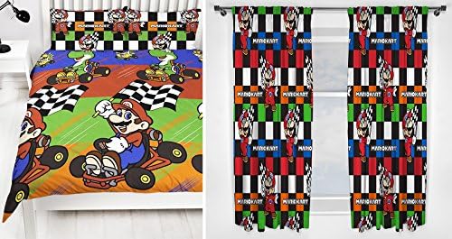 Nintendo Super Mario Champs Double Duvet Set and Matching 66" x 72" Drop Curtains