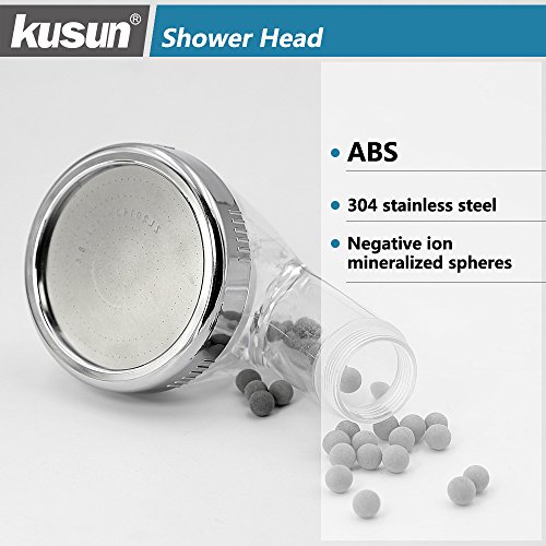 Kusun® Handbrause Hoher Druck Wasserspar dusche duschkopf Ionenfilter Wassereinsparung Ionic Shower Filter Chlor Filtration Showerhead - 4