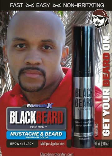 Blackbeard Brown Black - Temporary Colour for Mens Moustache Sideburns and Beard