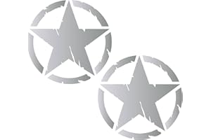 Pimastickerslab Kit Adesivi 4x4 off Road Stella Militare US Army Scegli Colore e Misura -cod. 1653- (090 Argento, Diametro 10 CM)