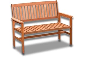 BONAFIDE Jakarta Solid Wood Garden Bench - 3 Seater Indoor & Outdoor Wooden Furniture With Perfect Armrests