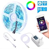 ♫【Sicherheit & Wasserdicht】Wifi Lichtband ist Epoxidharz, dass Sie es draußen oder im Badezimmer setzen können,Und dieser LED-Streifen ist mit einem Kurzschlussschutz und eine Speicherfunktion ausgestattet, IP65 wasserdicht, extrem geringe Wärmeentwicklung.Das Netzteil ist nicht wasserdicht.