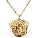Produktbild Mops (Kopf) Hergestellt in U.K. Kunstvolle Hunde- Anhänger Sammlung (22 Karat Vergoldung / gold plattiert)