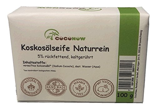 Kokosölseife Naturrein – kaltgerührt, 5% rückfettend - 2
