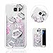 Produktbild Galaxy S7 Edge Hülle, QianYang Glitter Bling TPU Handytasche für Samsung Galaxy S7 Edge Schutzhülle Silikon Quicksand Schutz Case Cover - Lippen Silber