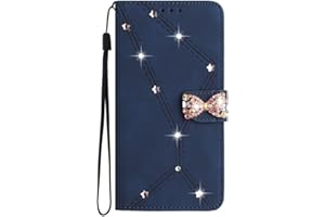 TUUNKMUY für Xiaomi Redmi 12 4G Hülle, Für Xiaomi Redmi 12 4G Glitzer Diamant Schmetterling Handyhülle Flip Case Book PU Leder Cover Magnet Schutzhülle Ständer Handytasche für Xiaomi Redmi 12 4G blau