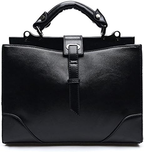 Honeymall Ladies Boston Fashion Shoulder Bag PU Leather Handbags(black)