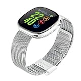 Intelligentes Armband, großes Farbdisplay, wasserdicht, Sport, Armband, Herzfrequenzmesser, Clima, Blutdruck, Schrittzähler, Schlaf-Monitor, Vibration, Alarm, kompatibel mit iOS Android Silber