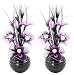 Produktbild Flourish 797614 813 Kunstblumenstrauß in Vase, 1 Paar, Glas, violett/schwarz, 10x10x32 cm