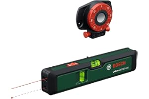 Bosch Laser Spirit Level UniversalWallLevel (3-in-1 Tool: Spirit Level, Laser line for Easy Alignment on Walls up to 5 m, Laser Point for Height Transfer up to 20 m, in Ecommerce Box)
