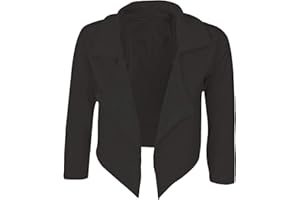 Top Fashion18 Ladies Plus Waterfall Cropped Open Short Blazer Crop Jacket Coat Top UK Size 8-24