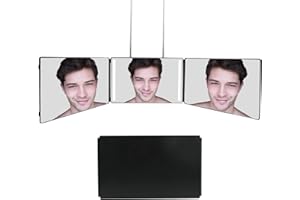 AolKee Specchio a 360 Led, Specchio a 3 vie, specchio per capelli autotagliato, specchio pieghevole per taglio di capelli da solo, trucco, con USB