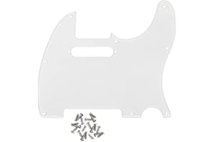IKN 8 Hole 1Ply Transparent Tele Pickguard Single Coil Neck Hole Cut Guard Plate with Mounting Screws for U.S./Mexican Fender Standard Telecaster Plate Replacement