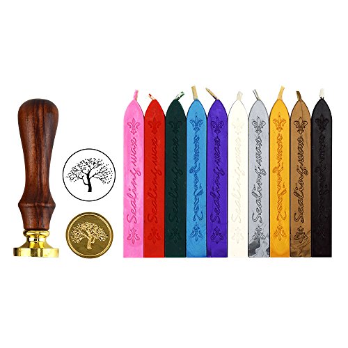 Esnow Manuscrito retro europeo del fuego del t  tem 10 palillos antiguos de la cera de lacre de las PC con sello de lacre  10 colores