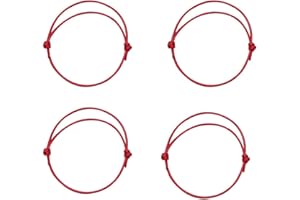 GNMQWP Bracelet Roug Kabbale 4PCS Porte Bonheur, Amulette Corde Rouge Protège Bonne Chance Destinée, Réglable pour Hommes et Femmes