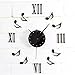 Produktbild DIY Wanduhr Musik Notation Kombination Dekoration Aufkleber Wand 3D Uhr LuckyGirls (Schwarz)