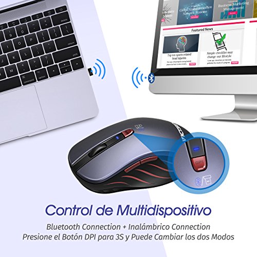 VICTSING Rat n Inal mbrico Bluetooth 4 0 2 4G 5 DPI Adjustables y Control de Multi-Dispositivo para PC Computadora Port til Mac y Tableta Andorid M viles Inteligentes reviews VICTSING Rat n Inal mbrico Bluetooth 4 0 2 4G 5 DPI Adjustables y Control de Multi-Dispositivo para PC Computadora Port til Mac y Tableta Andorid M viles Inteligentes