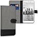 Produktbild kwmobile Hülle für Xiaomi Mi 5s Plus - Wallet Case Handy Schutzhülle Kunstleder - Handycover Klapphülle mit Kartenfach und Ständer Grau Schwarz