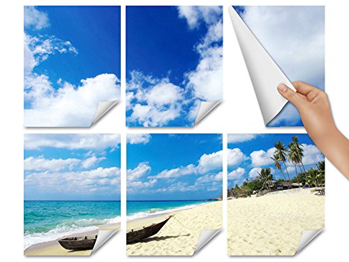 Fliesenaufkleber Fliesenbild Strand mit Sand und Meerblick (Fliesenmaß:15x15cm(BxH)//Bildformat:135x90cm(BxH)) - 2