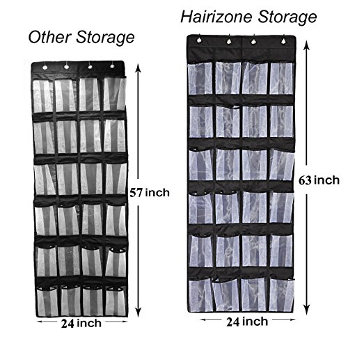 hairizone über der Tür Schuh Organizer 24 großen Netztaschen 600D Oxford Stoff mit 4 wendbar Metall Hänger Befestigungshaken, Mehrzweck-, langlebig und waschbar verstauen (156,2 x 48 cm) - 3