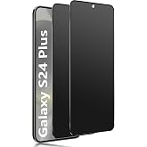 Samsung Galaxy S24 Plus i&ccedil;in Privacy Temperli Cam &ndash; 2 Adet - Yanlardan Siyah G&ouml;r&uuml;n&uuml;m, Kavisli Kenar, Parmak İzi Azaltıcı, Ult