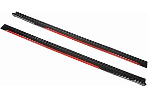 KIMISS 8PCS Minigonna Laterale Auto, Styling Nero Brillante Rosso Trim Splitter Diffusore Winglet Universale per Civica, Riduce Gli Spruzzi
