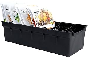 Vilde Organizer kuchenny, pojemnik na przyprawy, pojemnik do przechowywania torebek na przyprawy, czarny, 30 x 13 x 8 cm