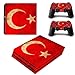 Produktbild Morbuy PS4 Pro Skin Design Folie Aufkleber Sticker schützende Haut Schale für Sony Playstation 4 Pro Konsole und 2 Dualshock Controller (Flagge Türkei)