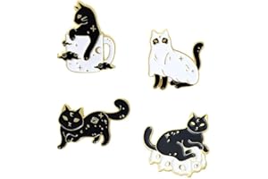 AOTEMAN Custom Skeleton Stars Enamel Pins Ghost Cat Brooches Lapel Badge Bag Punk Black Jewelry Gothic Gift For Kids Friends