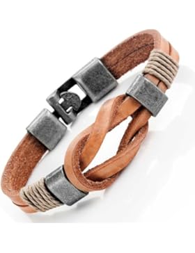 Gegerbtes Leder Seemannsknoten Armband für Sie und Ihn, Unisex, 100% Echtes Leder, 8