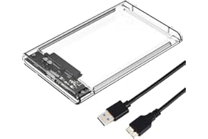 SH. Boitier Disque Dur Externe 2.5” SATA USB 3.0, Boîtier Externe Disque pour SATA SSD et HDD, Vitesse 5Gbps, UASP , pour Ordinateur Portable/PC Portable/PS4/Xbox