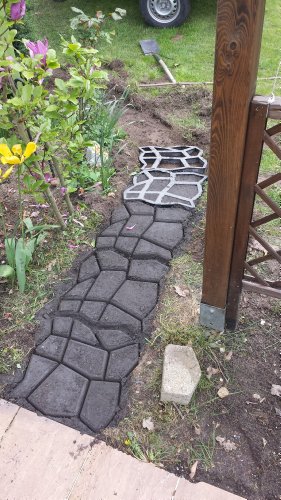 @tec Betonform Schalungsform Gießform Plastikformen für Beton, Natursteinpflaster-, Kopfsteinpflaster-Schablone, Pflastersteine, Terrassenplatten, Trittplatten und Gehwegplatten für Garten 44x44x4 cm - 6