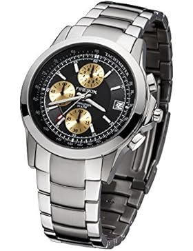FIREFOX SHOOTER FFS07-102a schwarz/gold Chronograph Herrenuhr Armbanduhr Sicherheits- Faltschließe 10 ATM water...