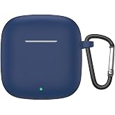 Microsonic Huawei FreeClip 2 i&ccedil;in Kılıf Askılı Mat Silikon Lacivert [FreeClip 2 ile Uyumlu Kılıf - Lacivert]