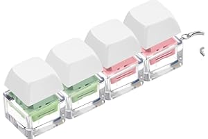 Byhoo Quiet Keyboard Clicker Fidget Toys,White Colors Keychain, Stress Reliever for Library, Study Room, and Silent Environments