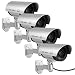 Ourdoor Indoor 4 PACK Waterproof Fake Simulated Cameras Security Camera Simulation Monitor Blinking Light CCTV SURVEILLANCE Silver RS.6099.00