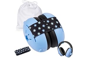 Generico 2 in 1 Cuffie Neonato Antirumore -25dB,Protettori acustici per neonati, archetto regolabile, antiscivolo e antistress, protezione acustica ideale per neonati fino a 48 mesi
