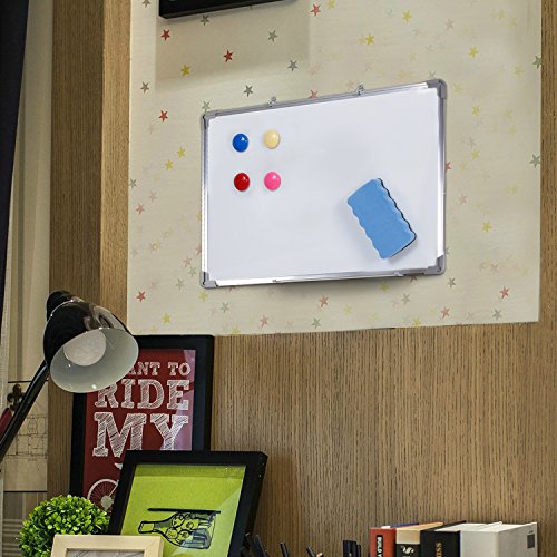 Antaprcis Pizarra Blanca Magn  tica 30 40CM con marco de aluminio para hogar y oficina  Blanca 