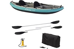 Kangui Canoë Kayak Gonflable LAORI 1 à 2 Places + pagaie + Sac Transport + Pompe Double Action + sièges + cale-Pied