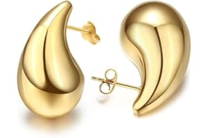 MAJALE - Pendientes Gota Plata y Oro | Pendientes Lagrima Dorados y Plateados, Ligeros, Bañados en Oro y Plata | Pendientes Gota Dorados | Pendiente Gota | Pendientes Pequeños Dorados