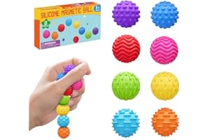 HOPIHY 8PCS Magnetic Fidget Balls - Sensory Toys for Autism & ADHD, Stress Relief Balls for Adults & Kids, Texture Tactile Sensory Balls, Quiet Magnetic Sensory Fidgets for Office Home Travel