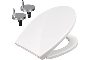 Toilet Seat Cover White Soft Close Loo Seat Quick-Release for Easy Cleaning Plastic Material Durable Toilet Seat Easy Dual Fixing Top & Bottom Fix by AAN®