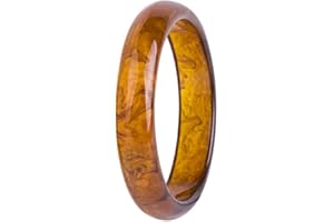 Hyclam Classic Floral Print Bangle All-match Niche Round Resin Bracelet Crafts for Wedding Engagement Party Anniversaries